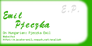 emil pjeczka business card